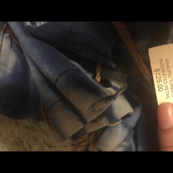 Ralph Lauren Blue Leather Backpack TieDie - Picture 3 of 6